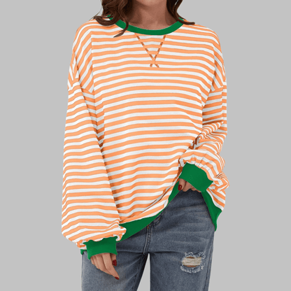 Charis | Casual Striped Sweatshirt - Ciara & Fiona