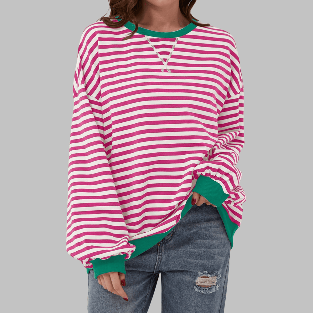 Charis | Casual Striped Sweatshirt - Ciara & Fiona