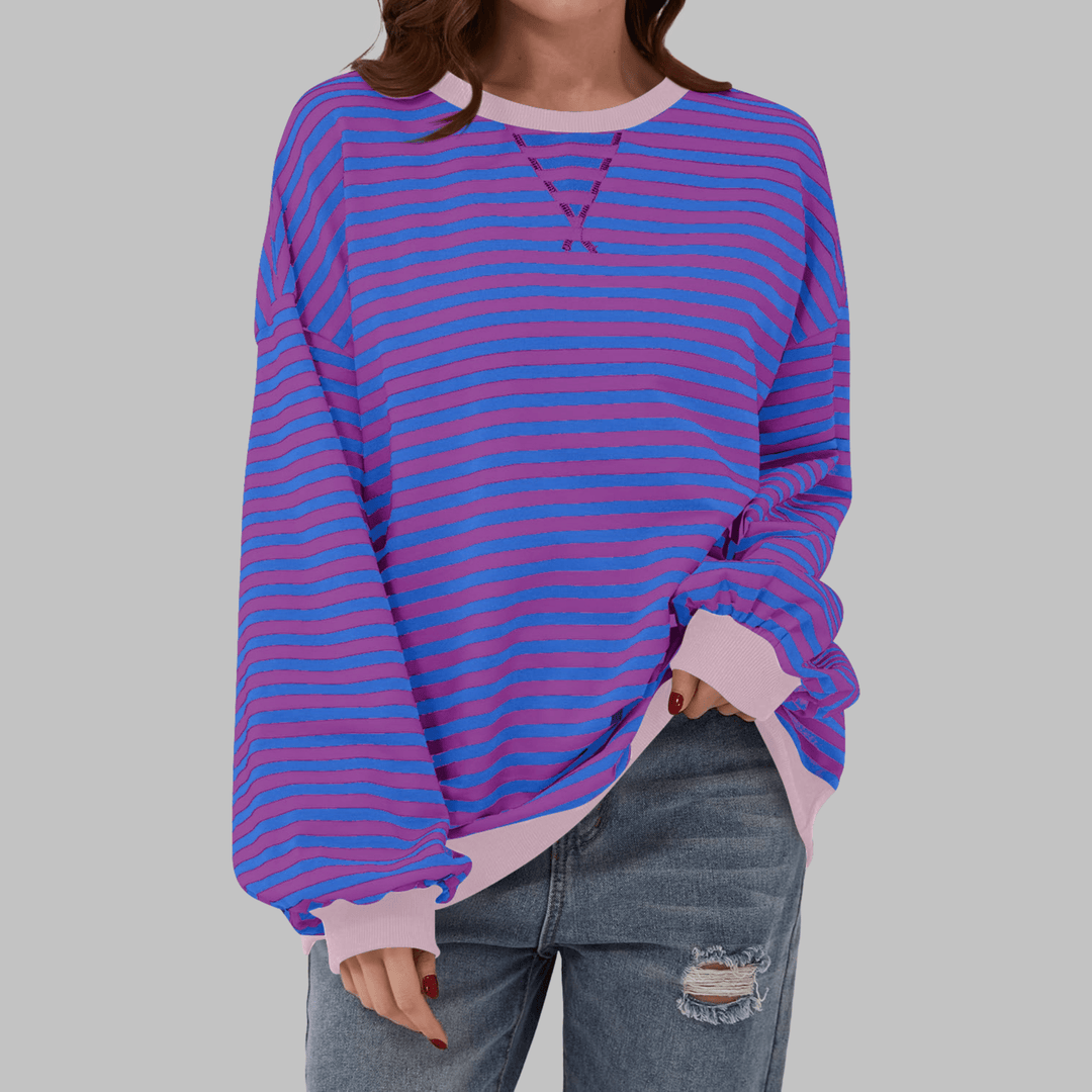 Charis | Casual Striped Sweatshirt - Ciara & Fiona