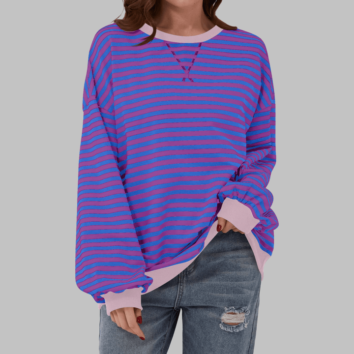 Charis | Casual Striped Sweatshirt - Ciara & Fiona