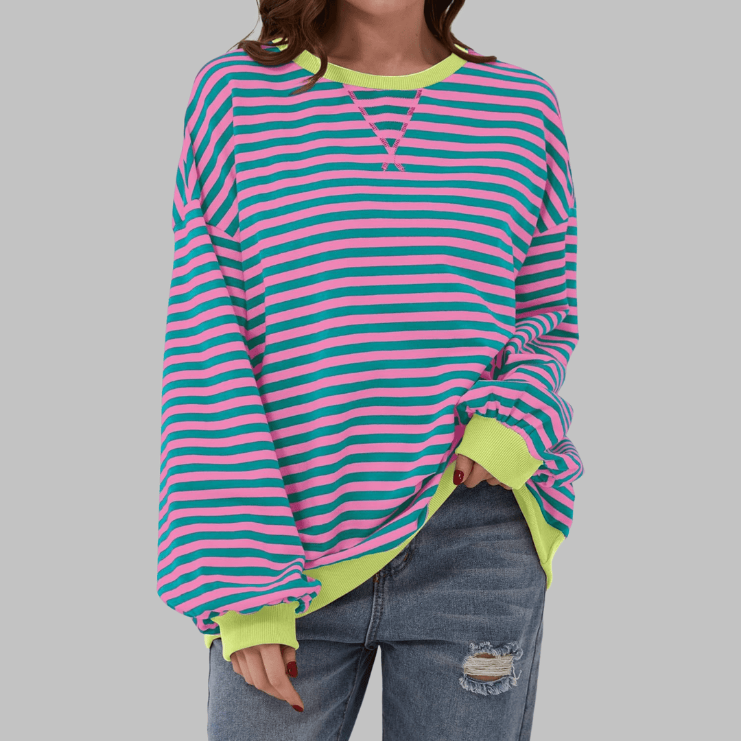 Charis | Casual Striped Sweatshirt - Ciara & Fiona