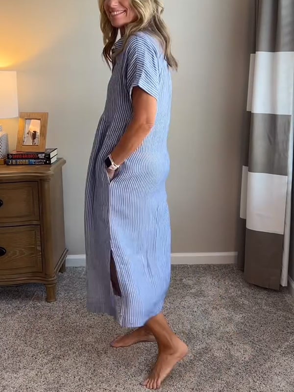 Charleigh | Elegant Striped Dress - Ciara & Fiona