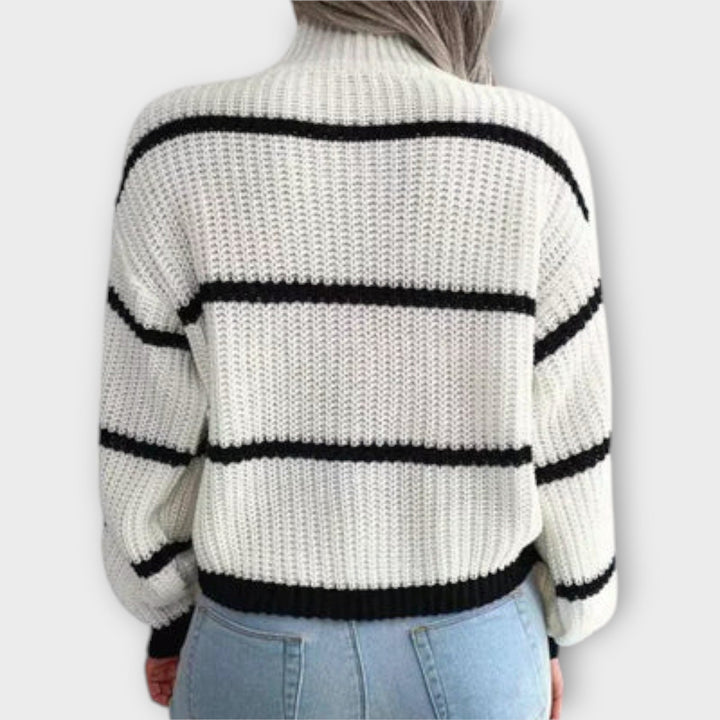 Chavala - Striped Turtle Neck Sweater - Ciara & Fiona