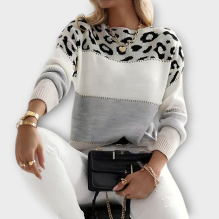 Cheyenne - Leopard Print Casual Sweater - Ciara & Fiona