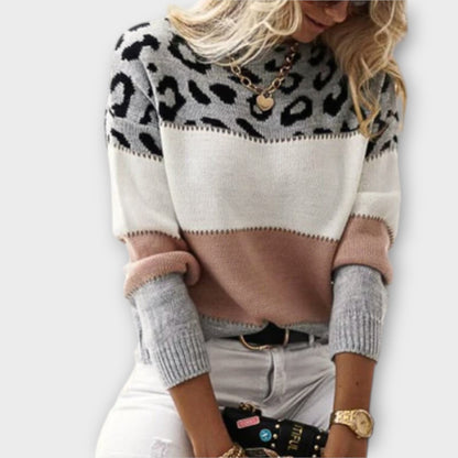 Cheyenne - Leopard Print Casual Sweater - Ciara & Fiona
