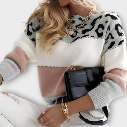 Cheyenne - Leopard Print Casual Sweater - Ciara & Fiona