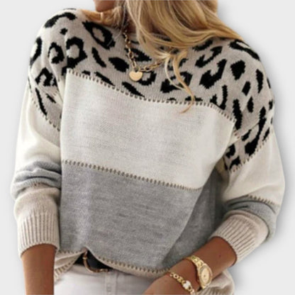 Cheyenne - Leopard Print Casual Sweater - Ciara & Fiona