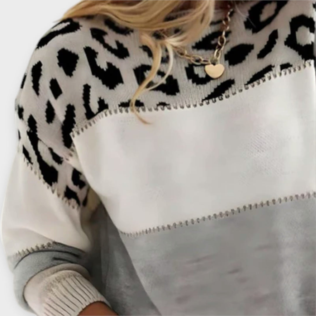 Cheyenne - Leopard Print Casual Sweater - Ciara & Fiona