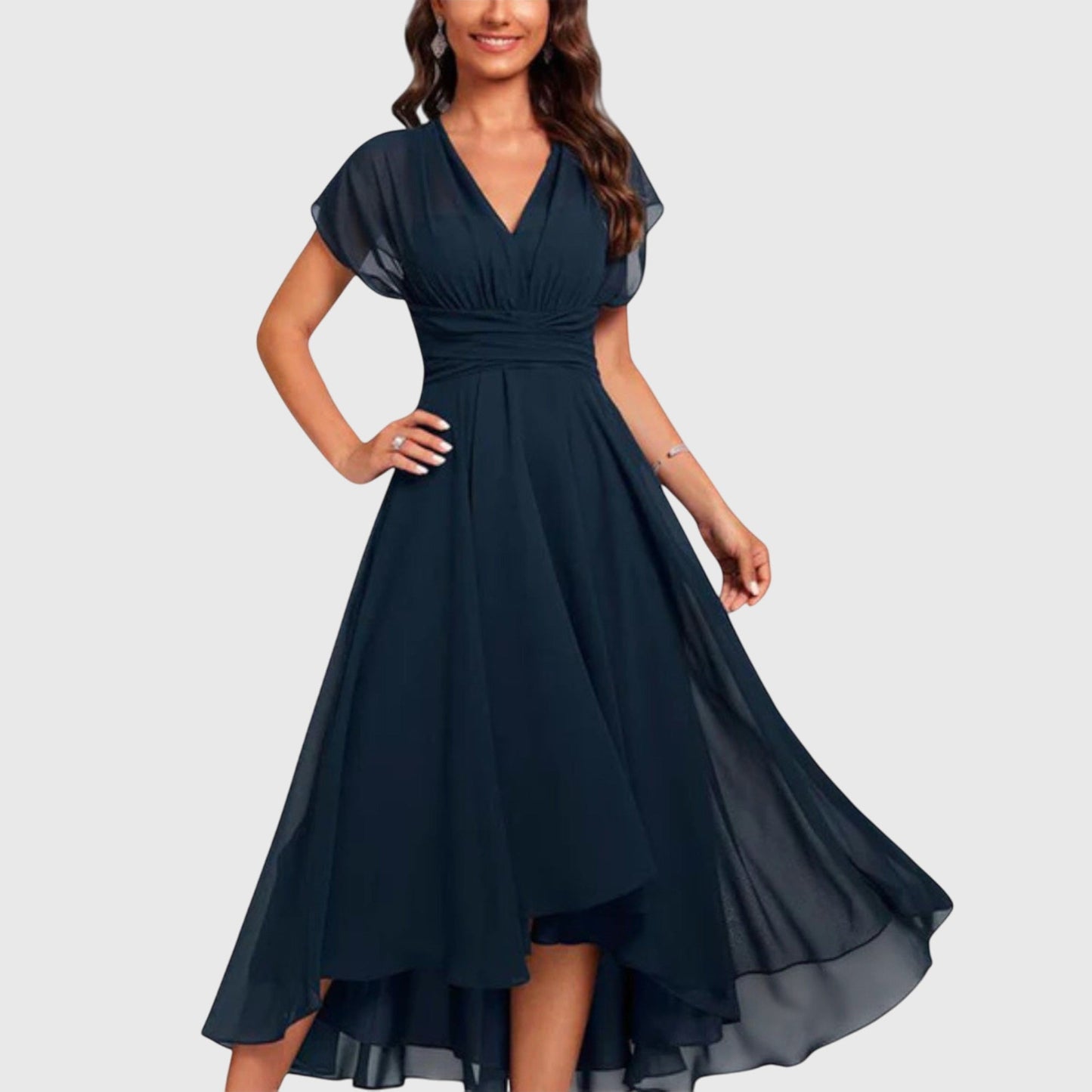 Christina™ | V - Neck A - Line Dress - Luna Hampton