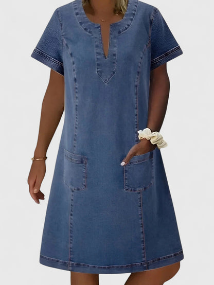 Christine | Elegant Denim Dress - Luna Hampton