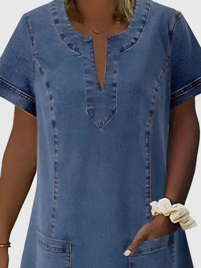 Christine | Elegant Denim Dress - Luna Hampton