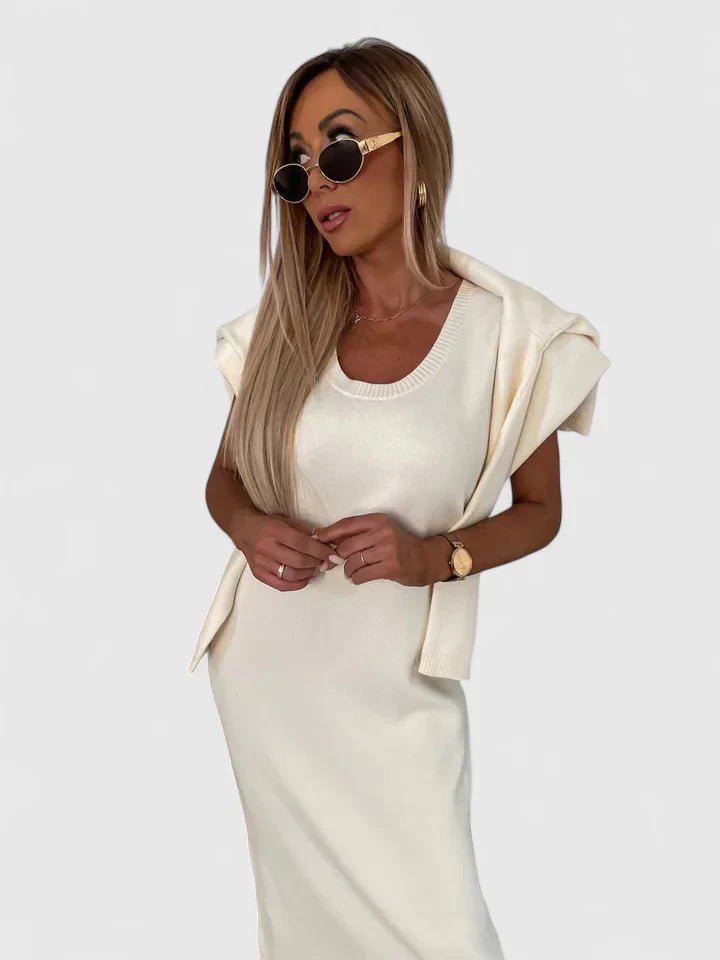 Chrystahl | Elegant Dress and Turtle Neck Sweater Set - Luna Hampton