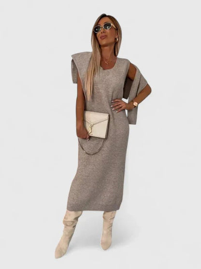 Chrystahl | Elegant Dress and Turtle Neck Sweater Set - Luna Hampton