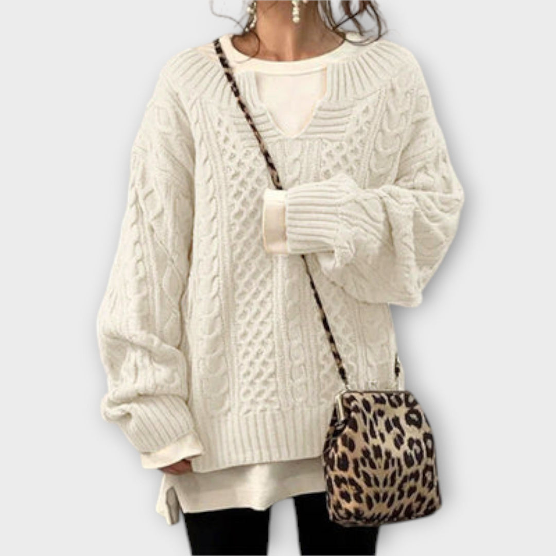 Chunky Cable Knit Oversized Sweater - Ciara & Fiona