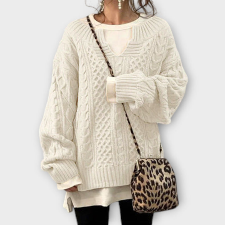 Chunky Cable Knit Oversized Sweater - Ciara & Fiona