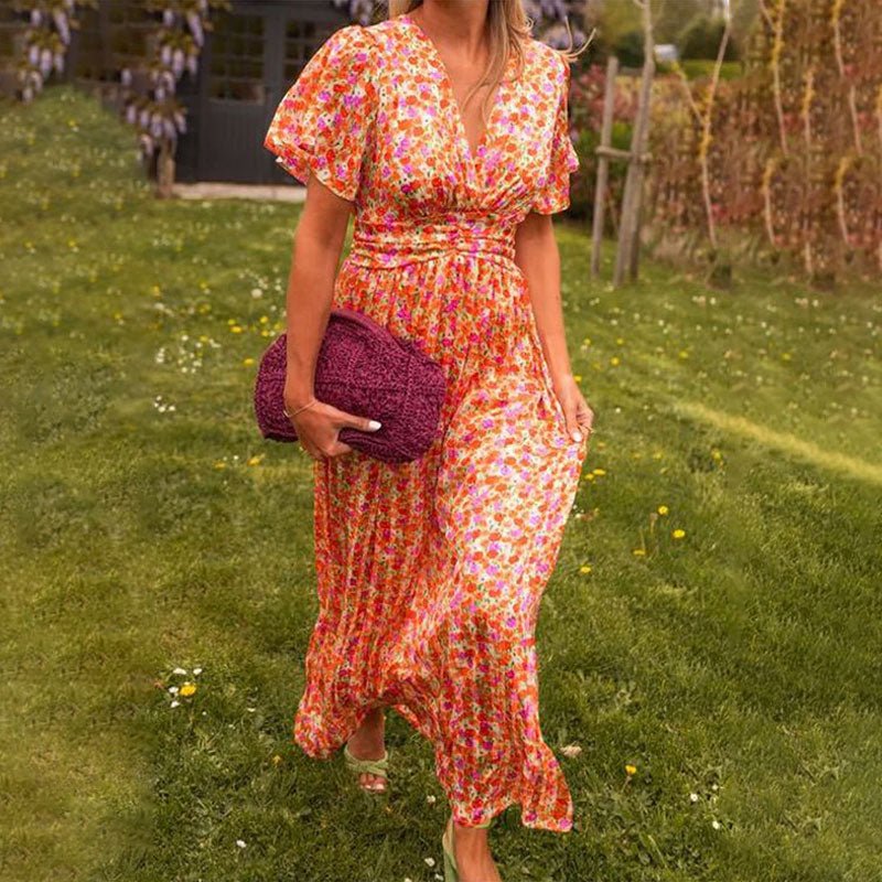 Cienna | Elegant V - Neck Dress - Ciara & Fiona