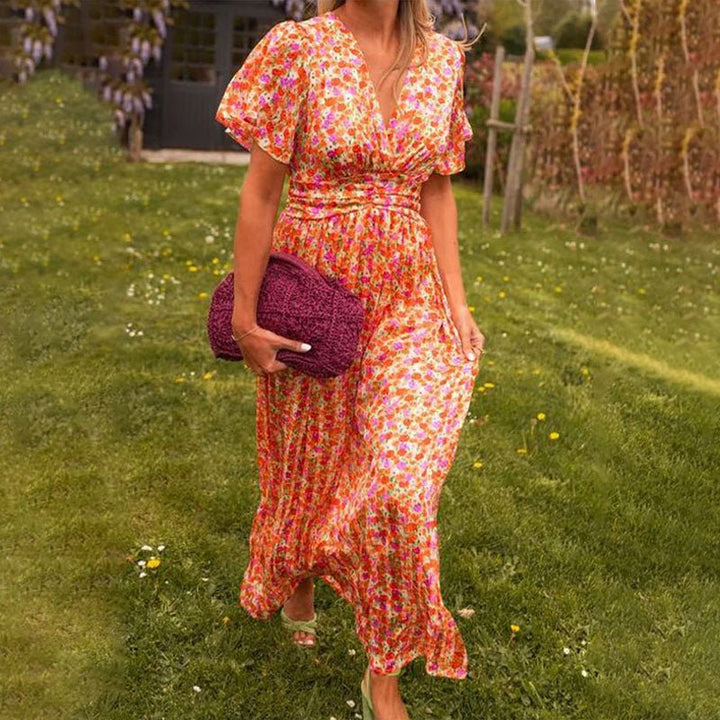 Cienna | Elegant V - Neck Dress - Ciara & Fiona