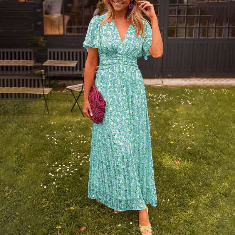 Cienna | Elegant V - Neck Dress - Ciara & Fiona