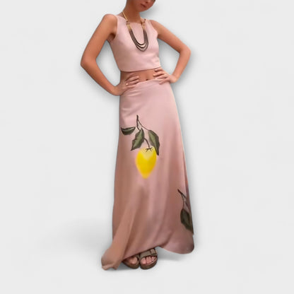 Cosima - Amalfi Print Midi Skirt - Luna Hampton