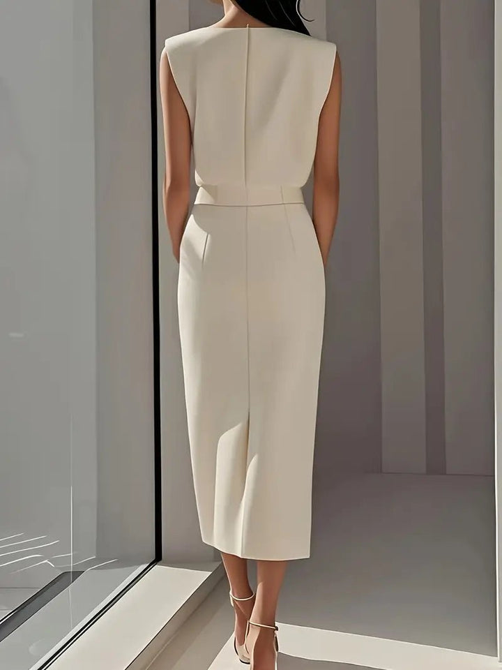 Dalia | Midi Dress with Side Slit - Ciara & Fiona