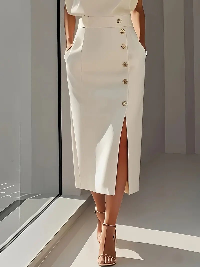Dalia | Midi Dress with Side Slit - Ciara & Fiona