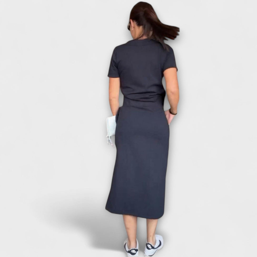 Danielle - Elegant V - Neck Top with Skirt - Luna Hampton