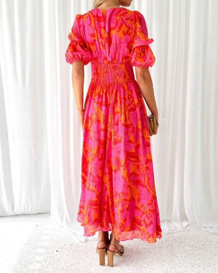 Diana | Red Pink Maxi Dress - Ciara & Fiona