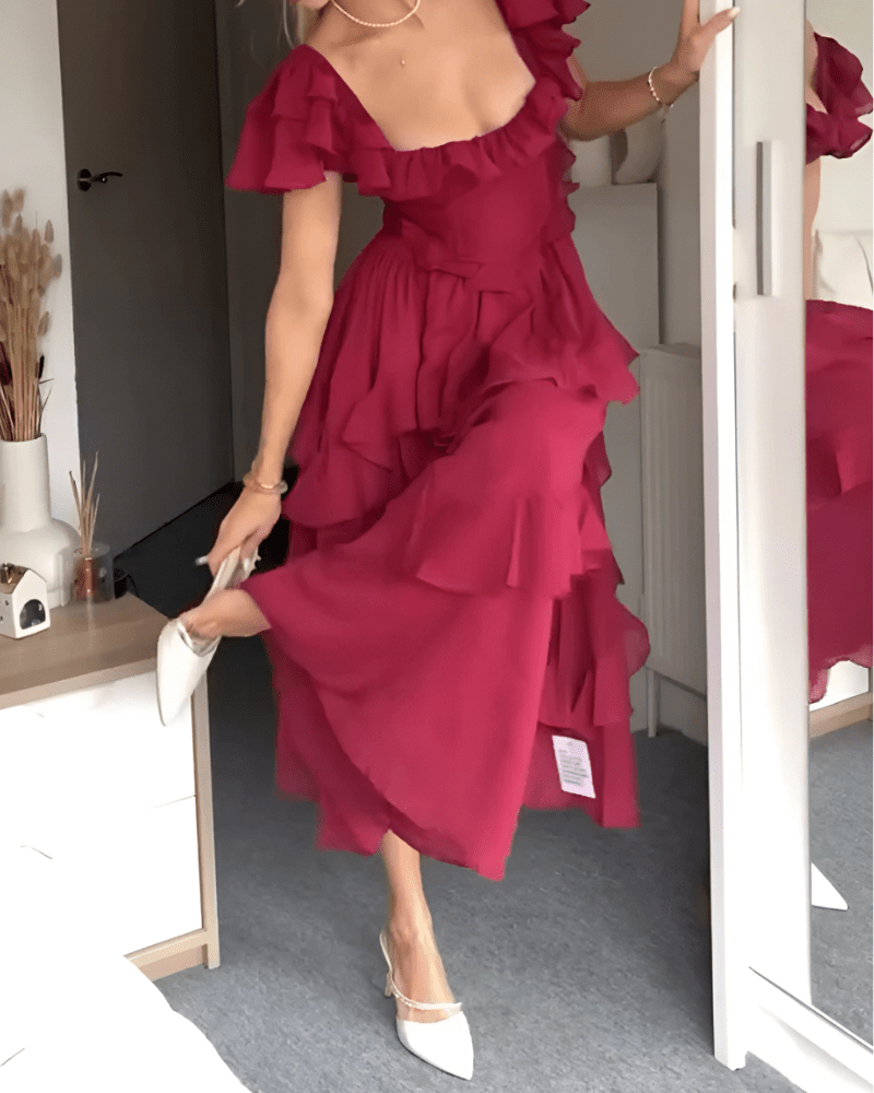 Dolly | Sophisticated Ruffle Summer Dress - Ciara & Fiona