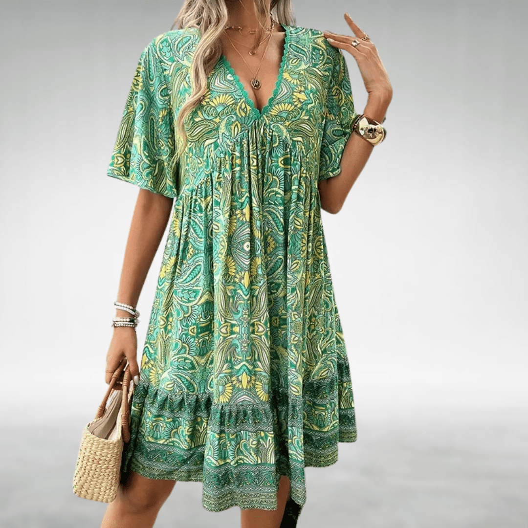 Dovie | Bohemian V - Neck Summer Dress - Ciara & Fiona