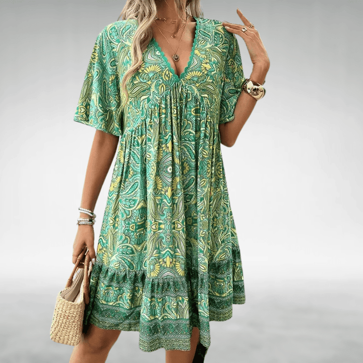 Dovie | Bohemian V - Neck Summer Dress - Ciara & Fiona