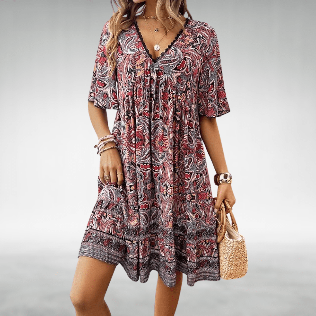 Dovie | Bohemian V - Neck Summer Dress - Ciara & Fiona
