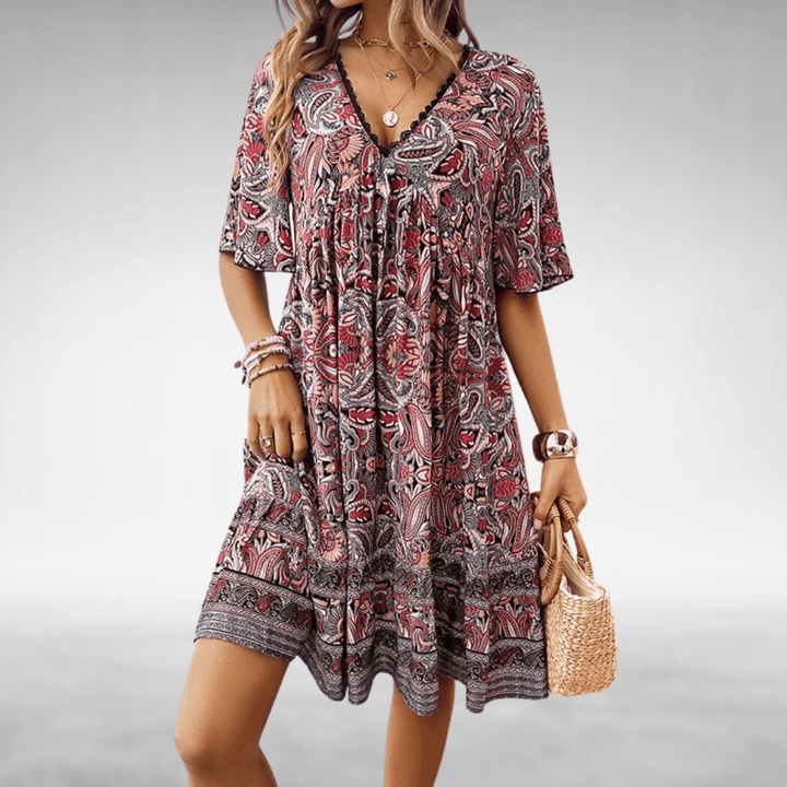 Dovie | Bohemian V - Neck Summer Dress - Ciara & Fiona