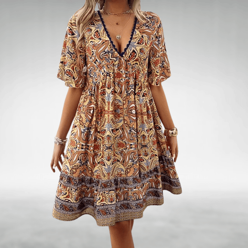 Dovie | Bohemian V - Neck Summer Dress - Ciara & Fiona