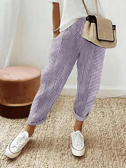 Eisley | Striped Cotton Pants - Ciara & Fiona