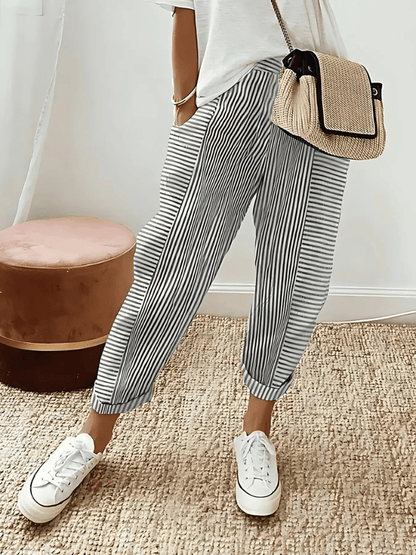 Eisley | Striped Cotton Pants - Ciara & Fiona