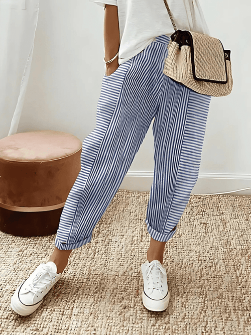 Eisley | Striped Cotton Pants - Ciara & Fiona
