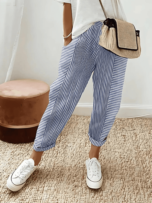 Eisley | Striped Cotton Pants - Ciara & Fiona