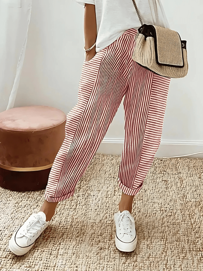Eisley | Striped Cotton Pants - Ciara & Fiona