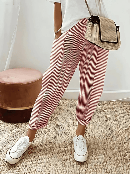 Eisley | Striped Cotton Pants - Ciara & Fiona