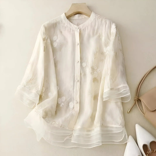 ELIORA | Embroidered Feminine Blouse - Ciara & Fiona