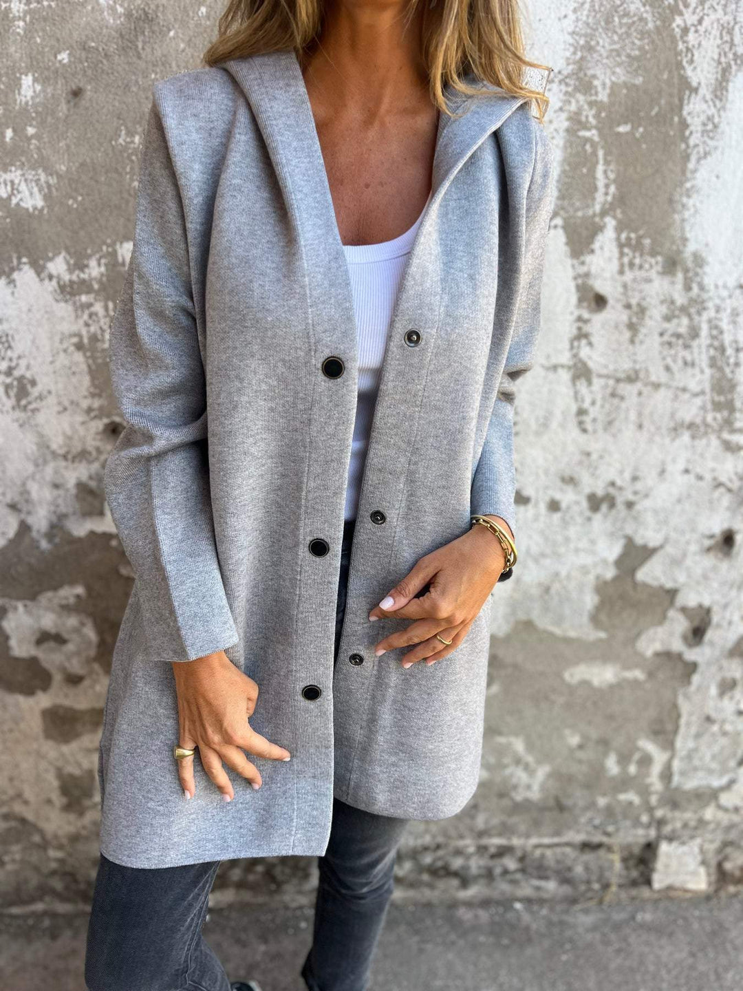 ELISA | Casual single - breasted blazer with hood - Ciara & Fiona