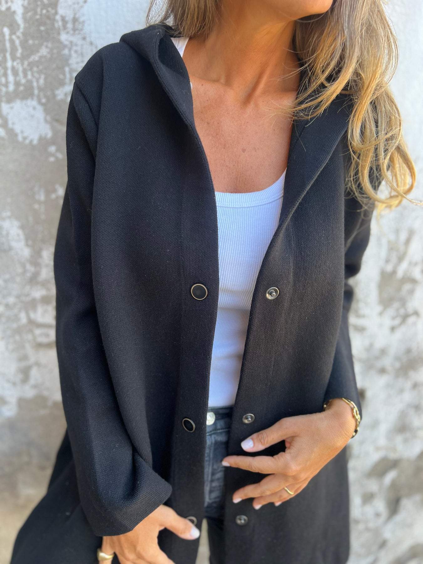 ELISA | Casual single - breasted blazer with hood - Ciara & Fiona