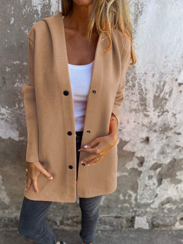 ELISA | Casual single - breasted blazer with hood - Ciara & Fiona