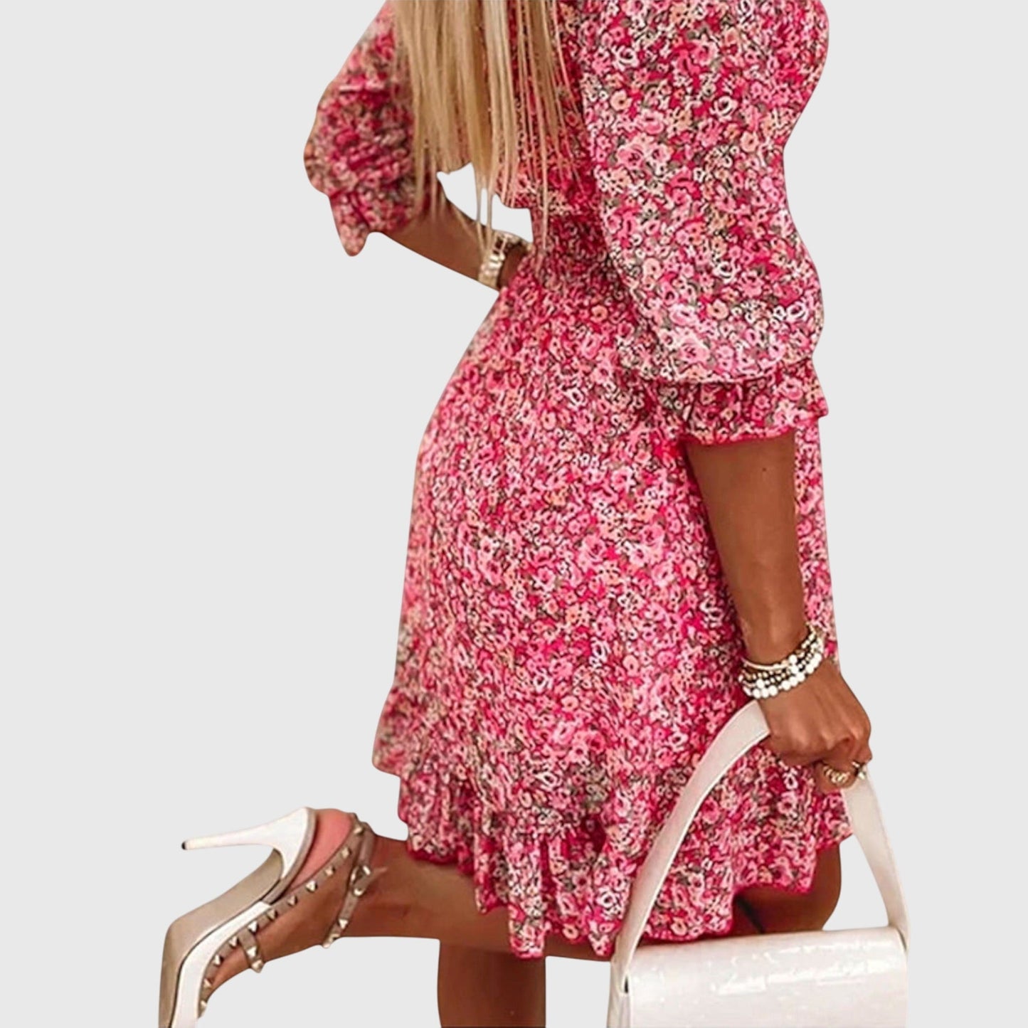 Elisa™ | Floral Puff Sleeve Dress - Luna Hampton