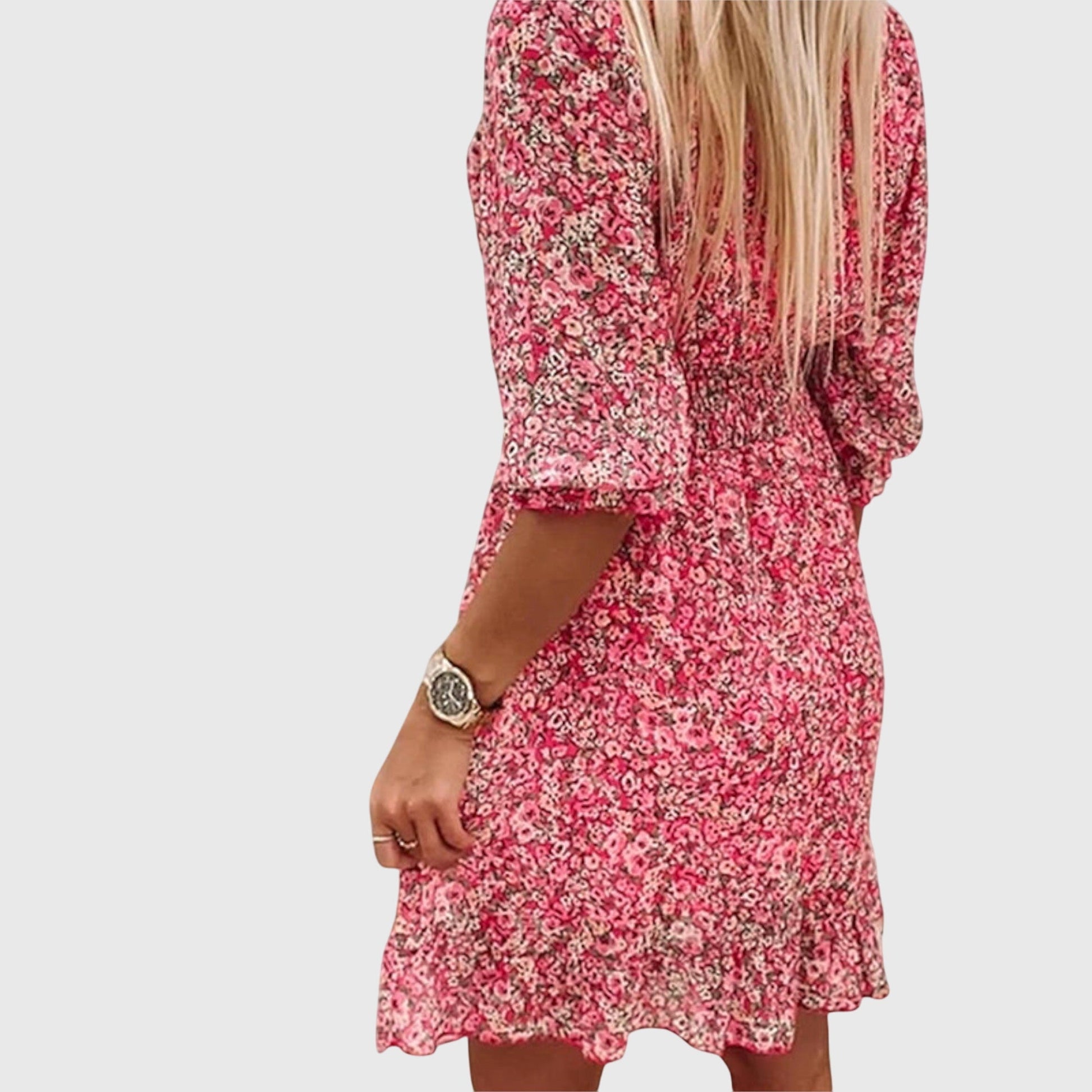 Elisa™ | Floral Puff Sleeve Dress - Luna Hampton