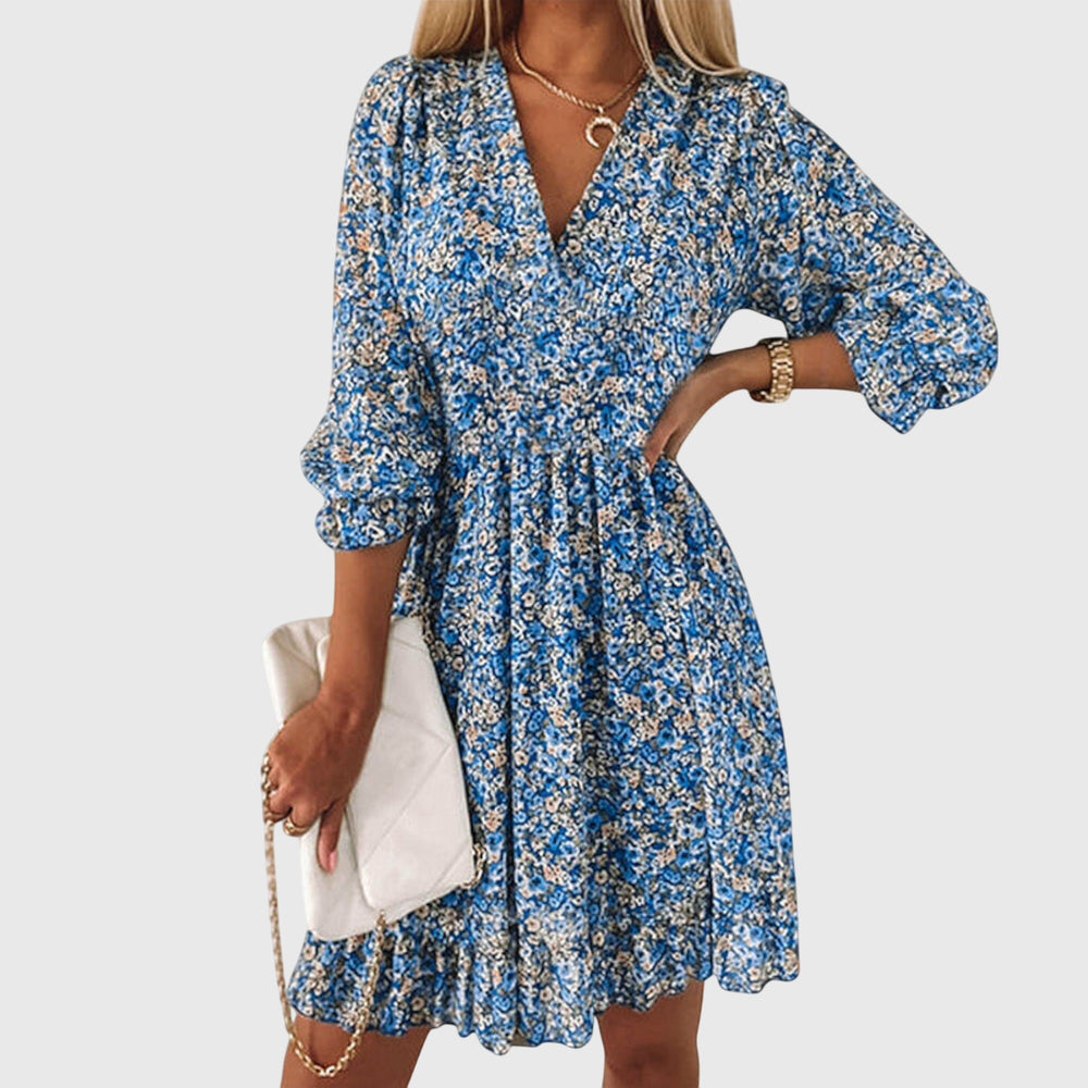 Elisa™ | Floral Puff Sleeve Dress - Luna Hampton