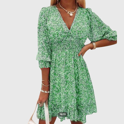Elisa™ | Floral Puff Sleeve Dress - Luna Hampton