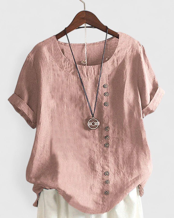 Elisavie | Comfortable Short Sleeve Blouse - Luna Hampton