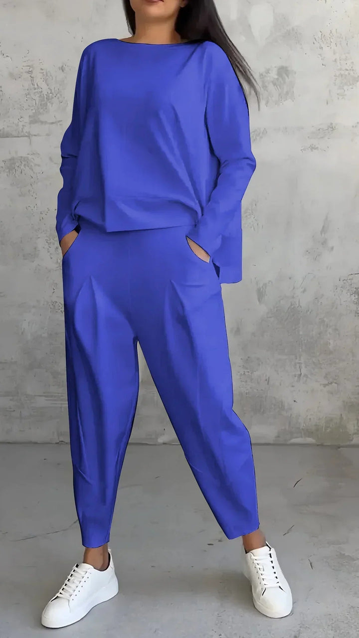 Elise | Casual round neck long sleeve two piece suit - Ciara & Fiona