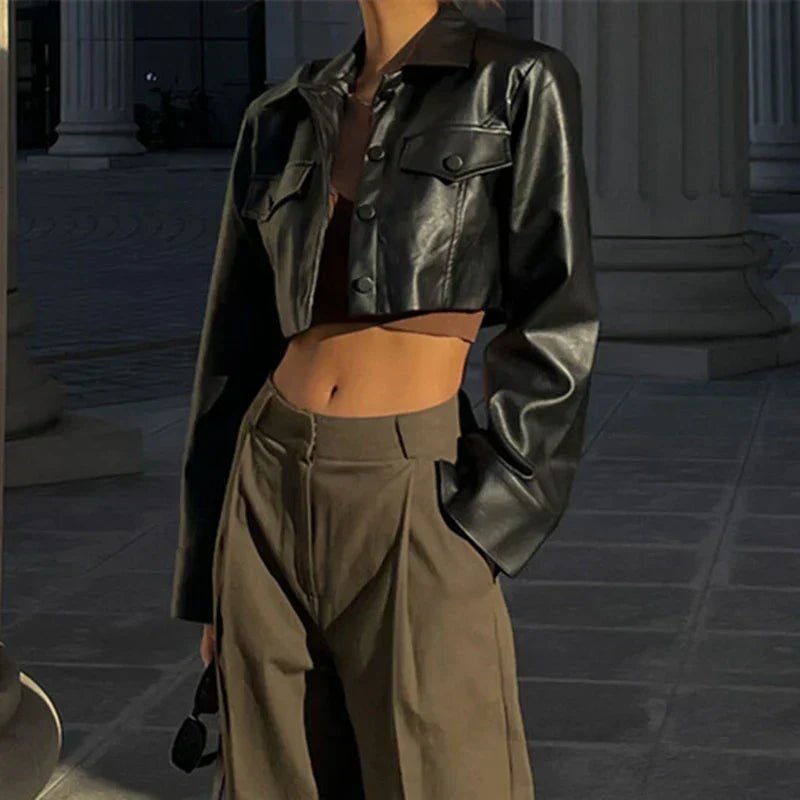 Élise™ | Elegant Faux Leather Jacket - Ciara & Fiona